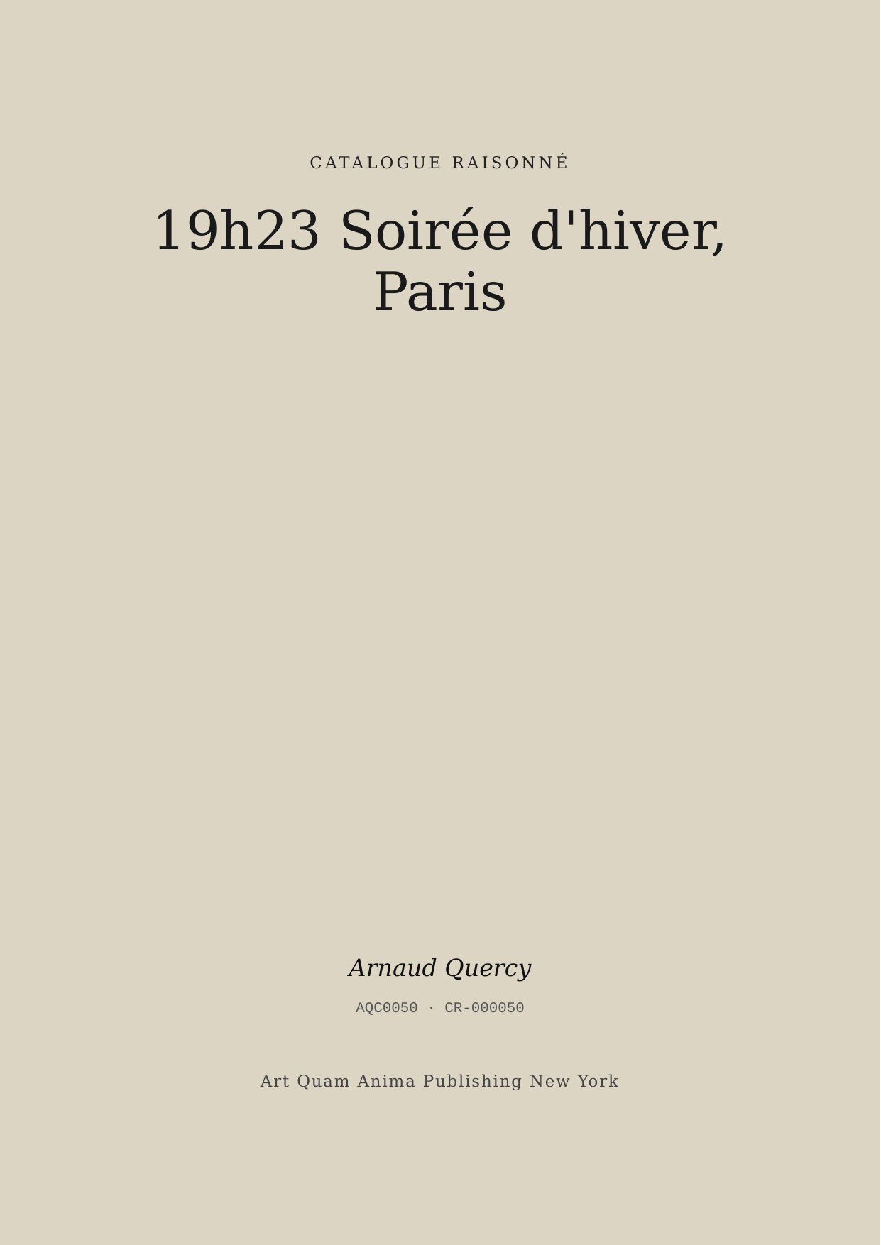 19h23 Soirée d'hiver, Paris