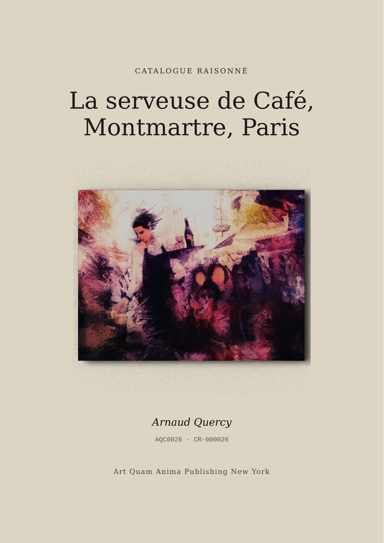 La serveuse de Café, Montmartre, Paris