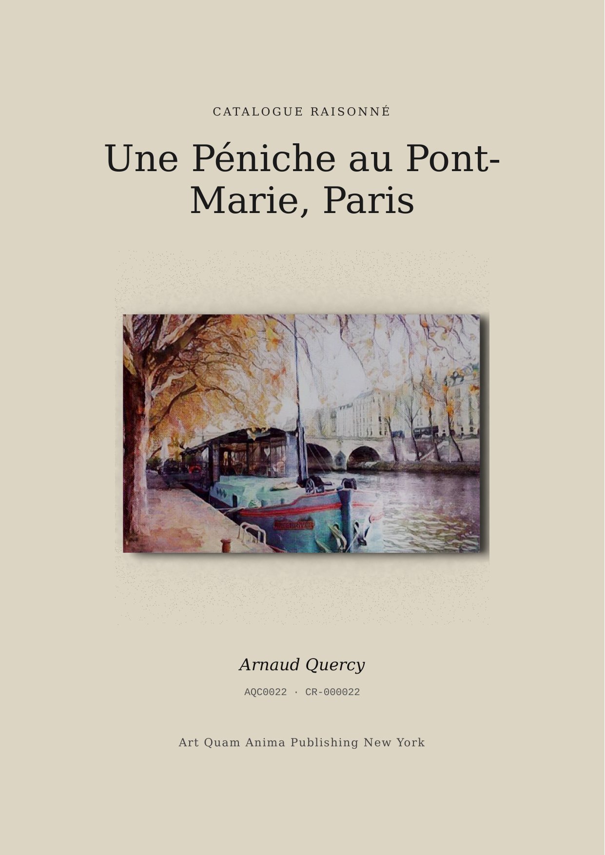 Une Péniche au Pont-Marie, Paris