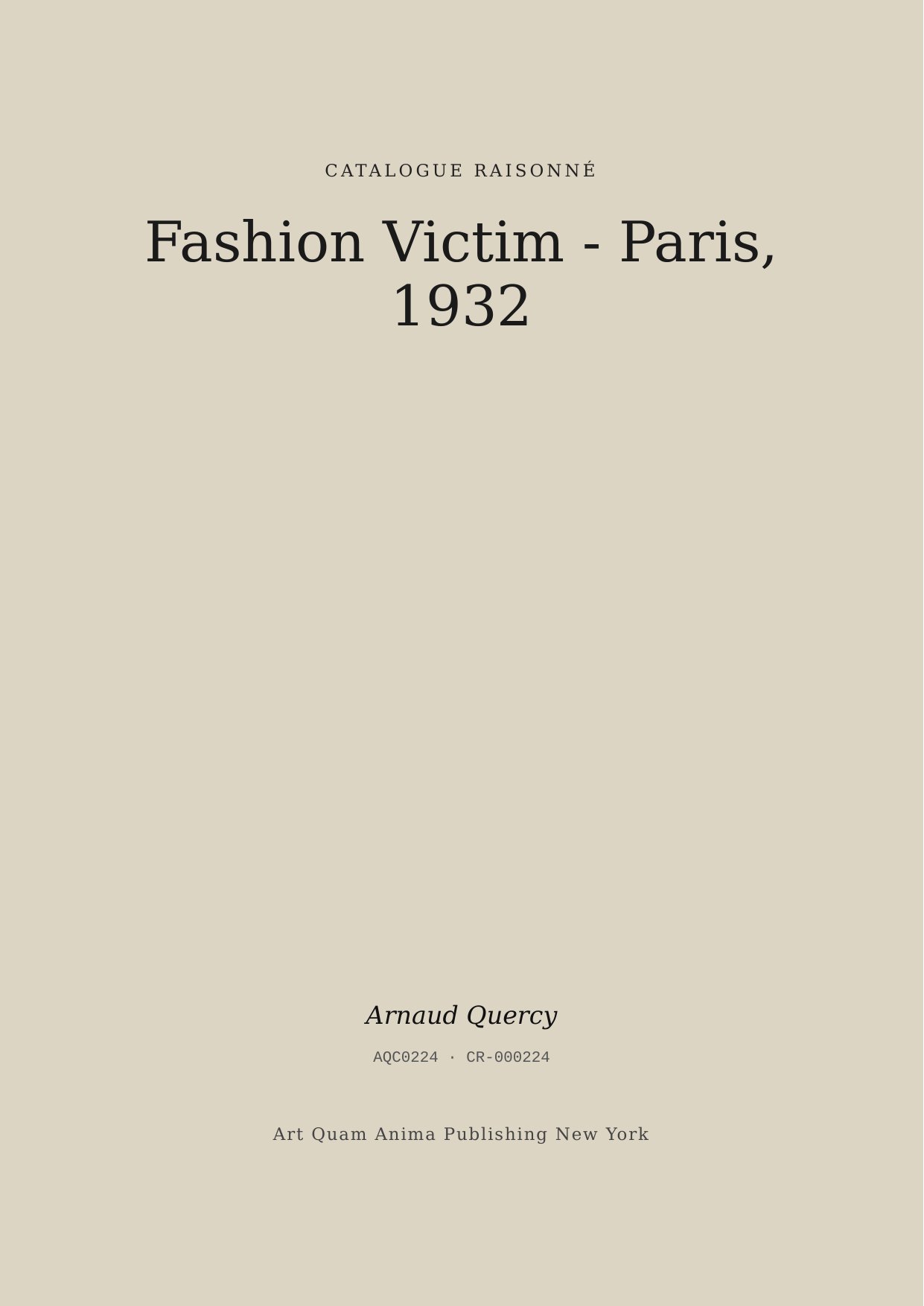 Fashion Victim - Paris,1932
