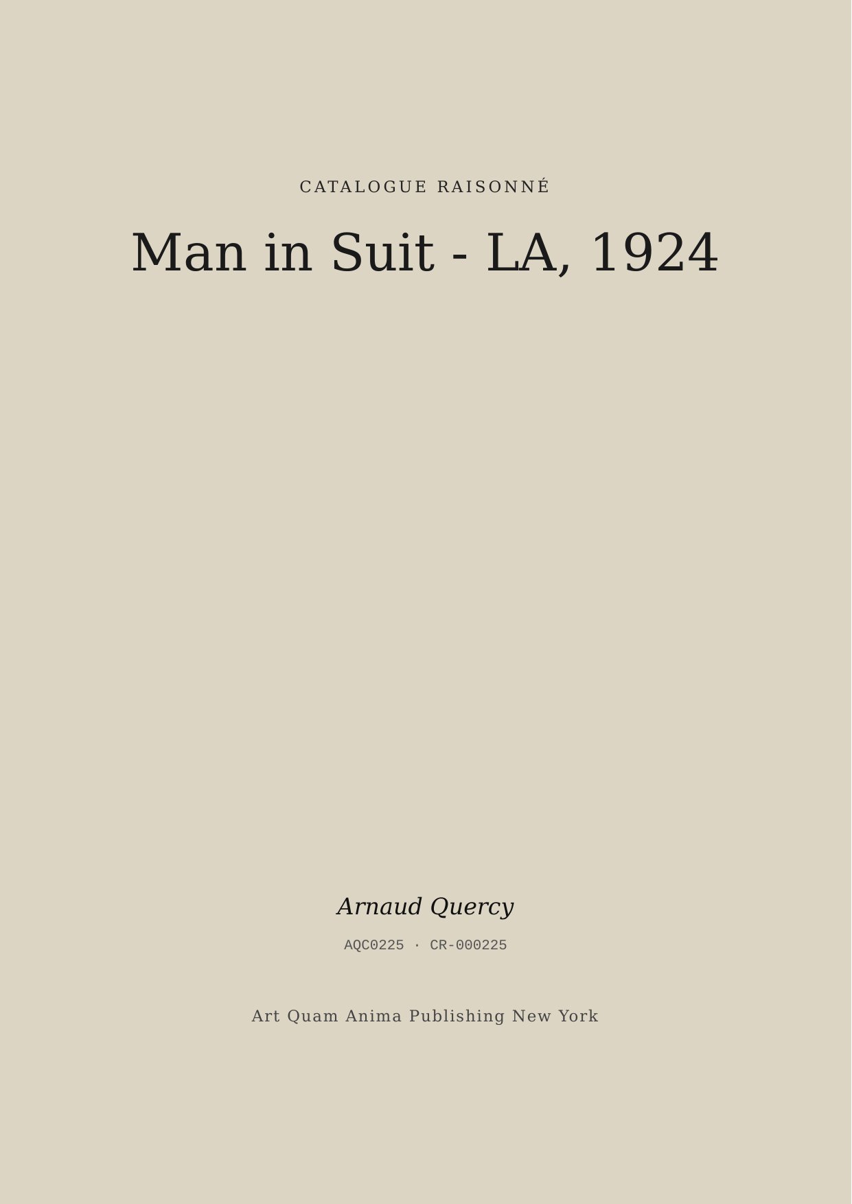 Man in Suit - LA, 1924