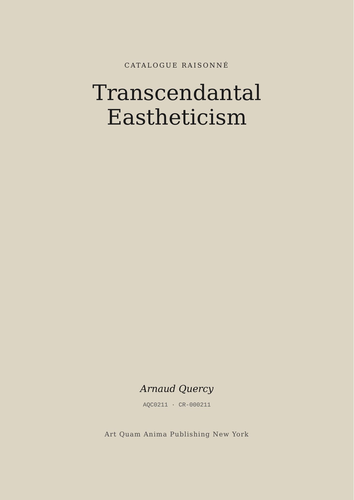 Transcendantal Eastheticism