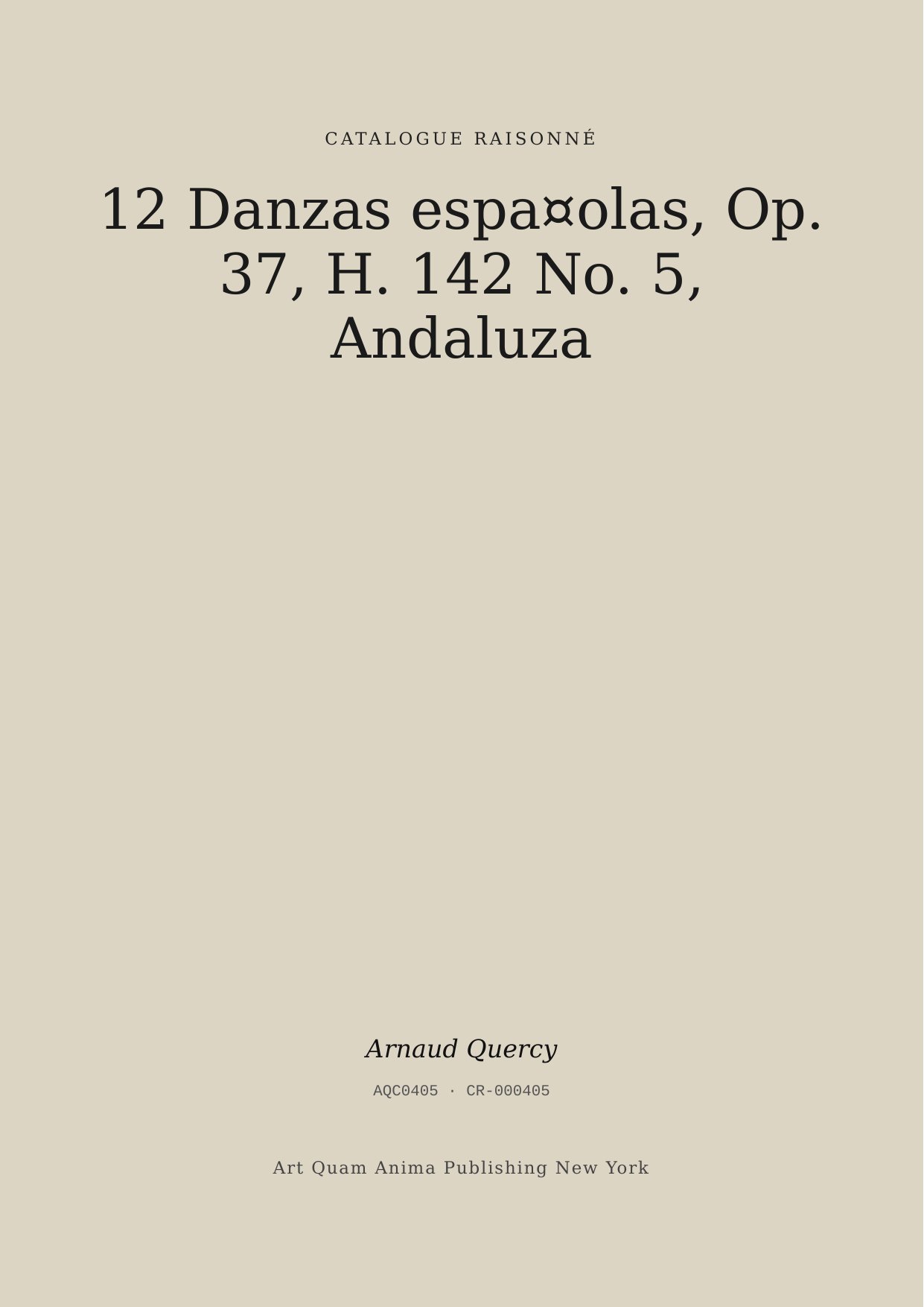 12 Danzas espa¤olas, Op. 37, H. 142 No. 5, Andaluza