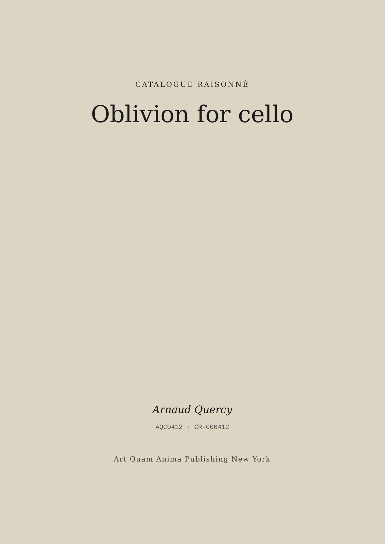 Oblivion for cello