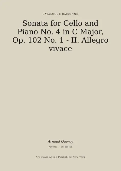 Sonata for Cello and Piano No. 4 in C Major, Op. 102 No. 1 - II. Allegro vivace