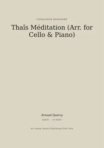 Thaîs Méditation (Arr. for Cello & Piano)