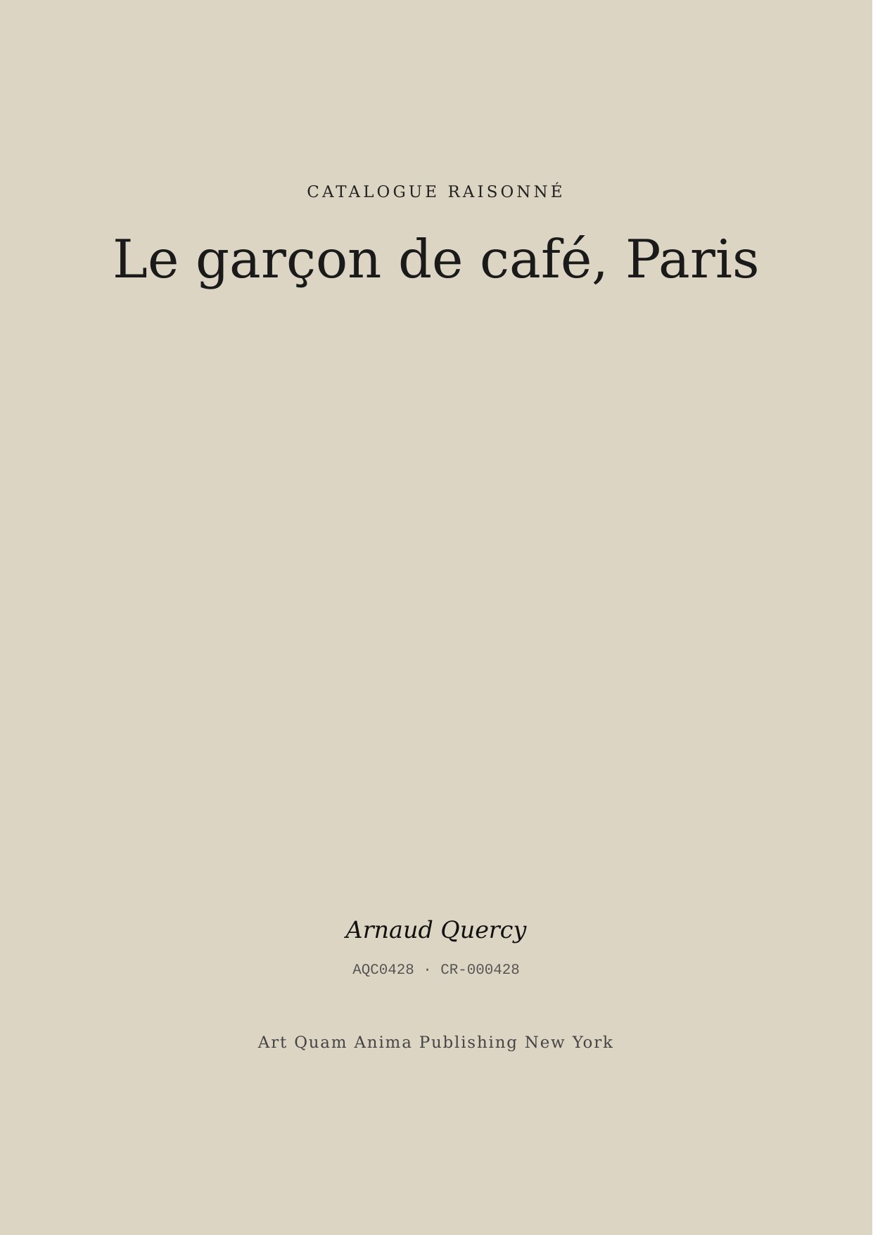 Le garçon de café, Paris