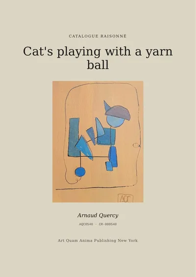 Cat's playing with a yarn ball