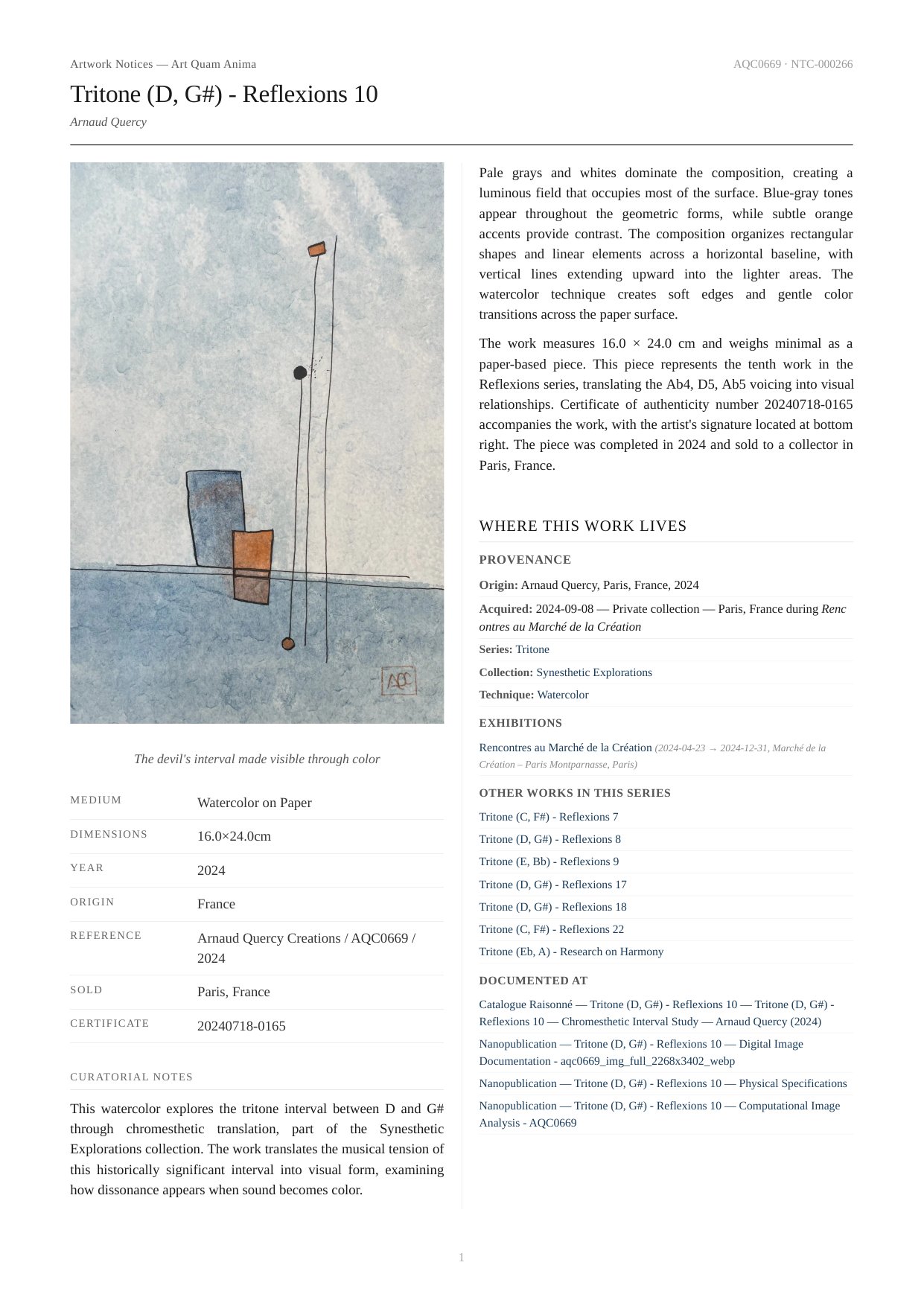 Tritone (D, G#) - Reflexions 10