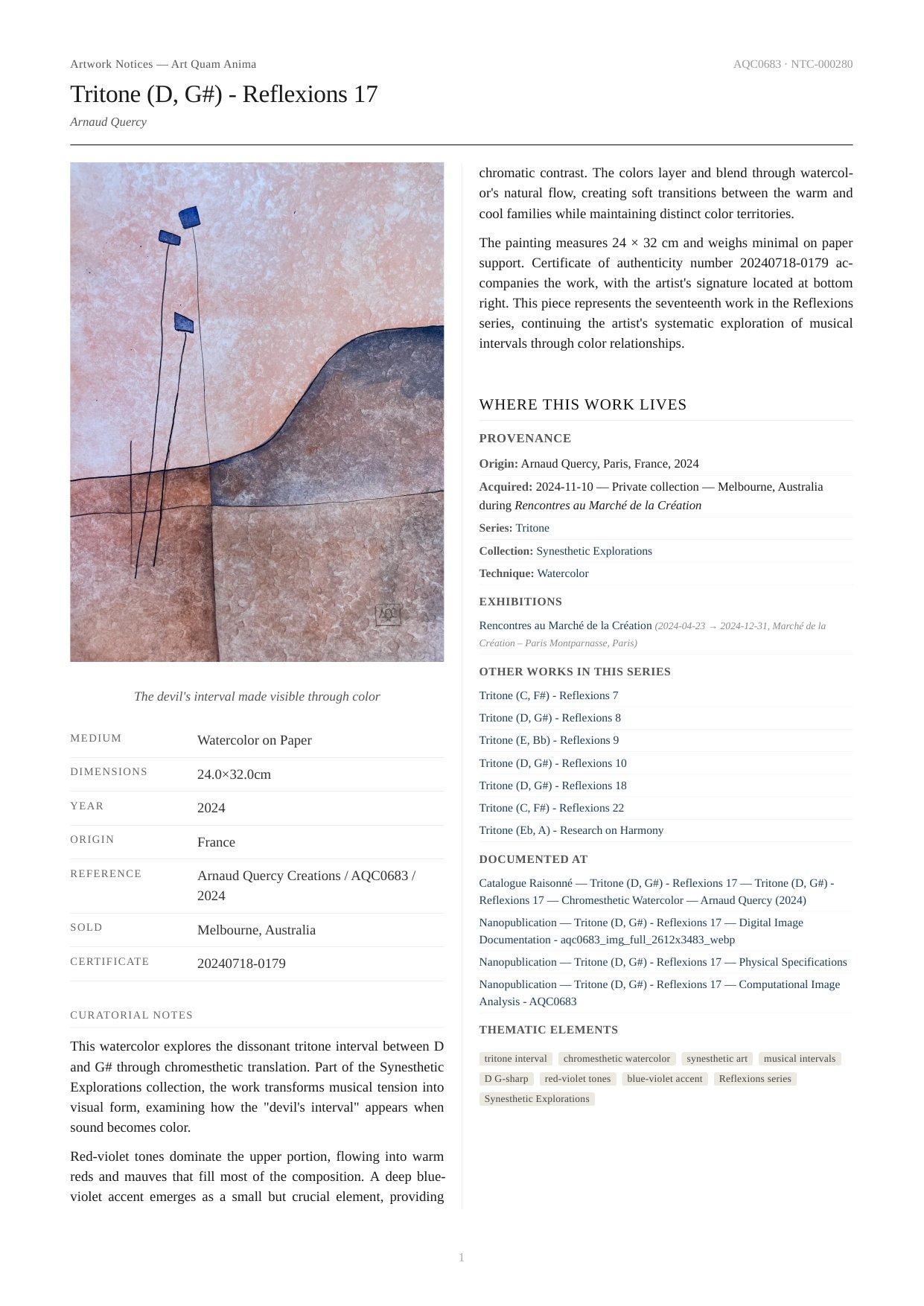 Tritone (D, G#) - Reflexions 17