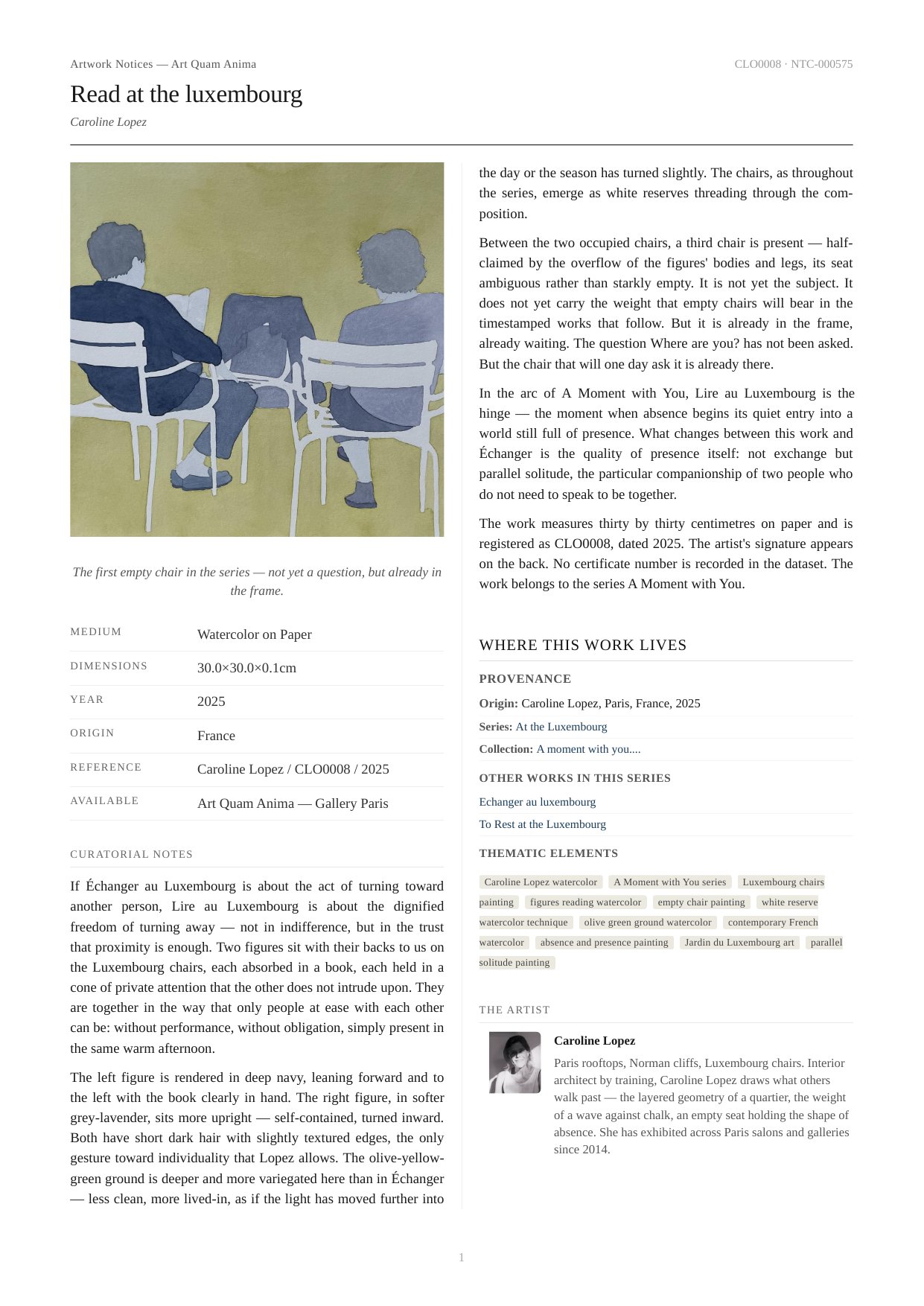 Read at the luxembourg