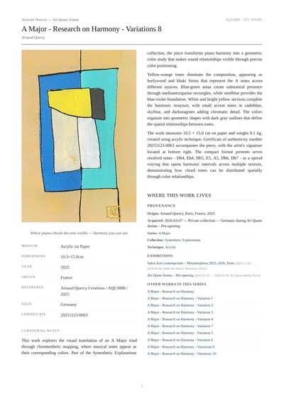 A Major - Research on Harmony - Variations 8
