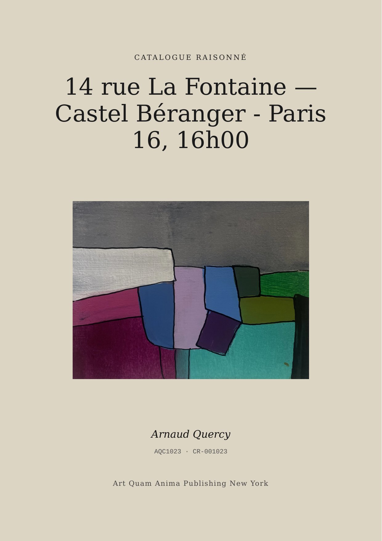 14 rue La Fontaine — Castel Béranger - Paris 16, 16h00