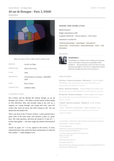 44 rue de Bretagne - Paris 3, 05h00