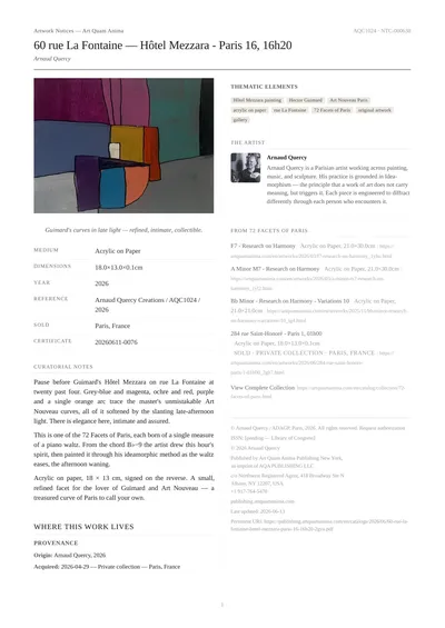 60 rue La Fontaine — Hôtel Mezzara - Paris 16, 16h20