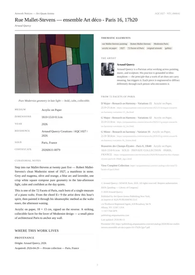 Rue Mallet-Stevens — ensemble Art déco - Paris 16, 17h20