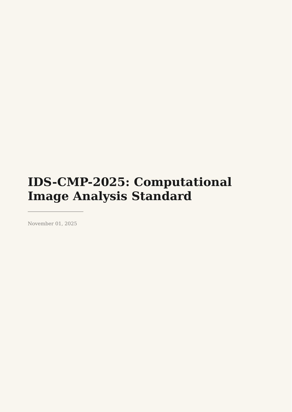 Computational Image Analysis Standard