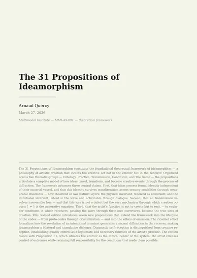 The 31 Propositions of Ideamorphism