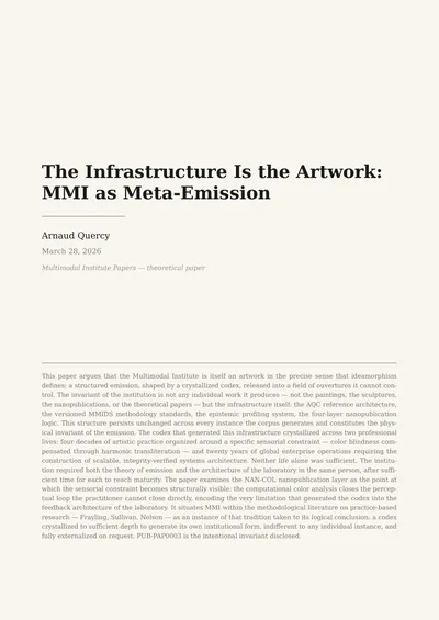 The Infrastructure Is the Artwork: MMI as Meta-Emission