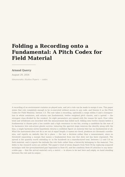 Folding a Recording onto a Fundamental: A Pitch Codex for Field Material