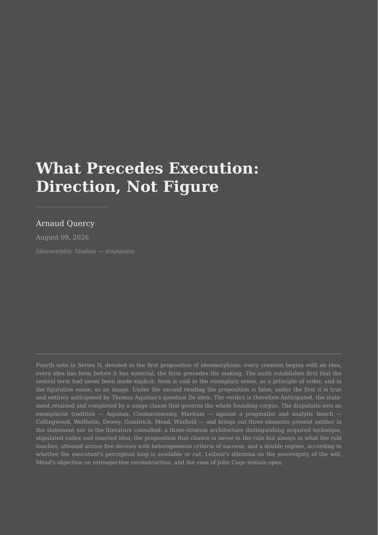 What Precedes Execution: Direction, Not Figure
