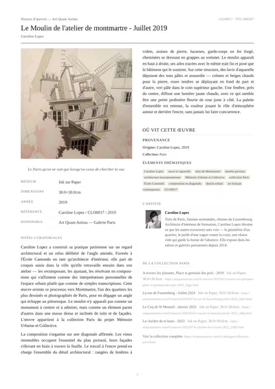 Le Moulin de l'atelier de montmartre - Juillet 2019