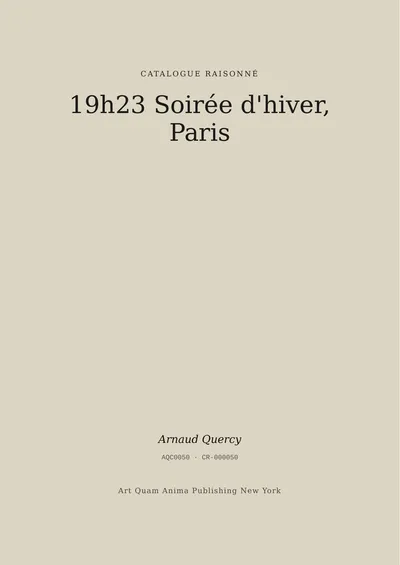19h23 Soirée d'hiver, Paris