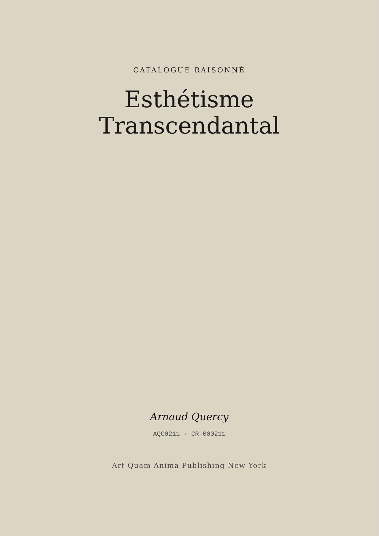 Esthétisme Transcendantal