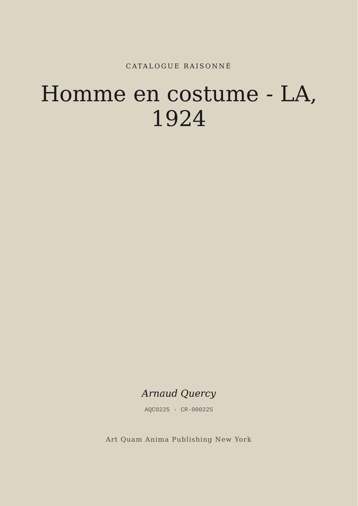 Homme en costume - LA, 1924