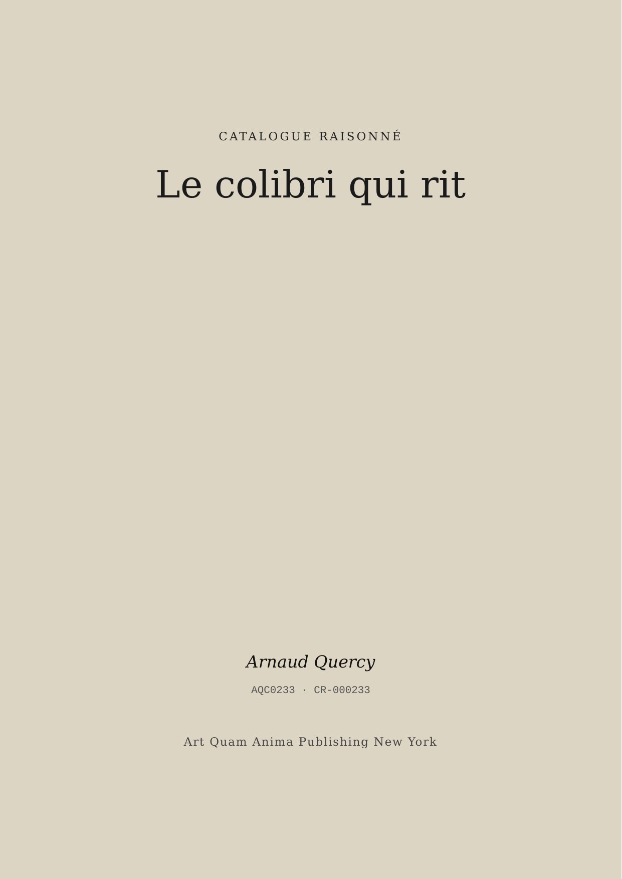 Le colibri qui rit