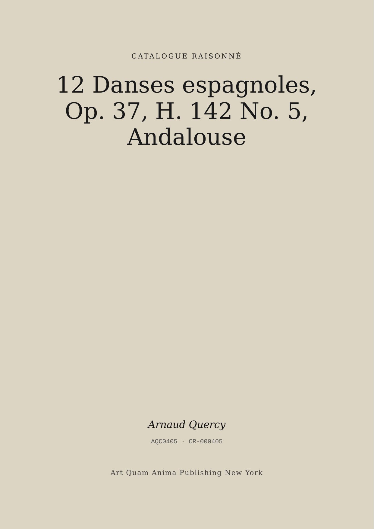 12 Danses espagnoles, Op. 37, H. 142 No. 5, Andalouse
