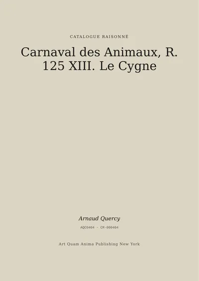 Carnaval des Animaux, R. 125 XIII. Le Cygne
