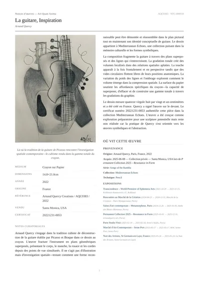 La guitare, Inspiration