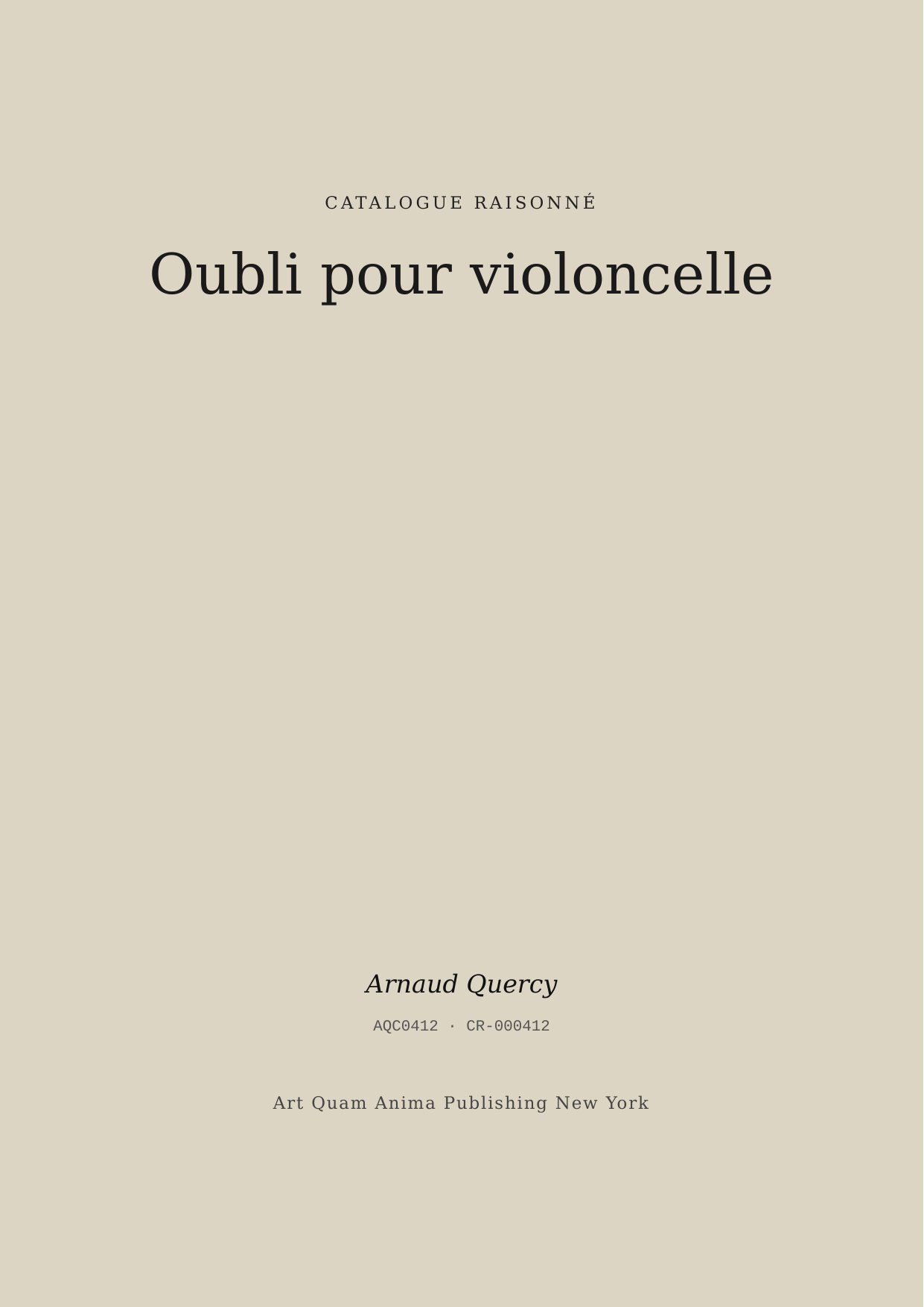 Oubli pour violoncelle