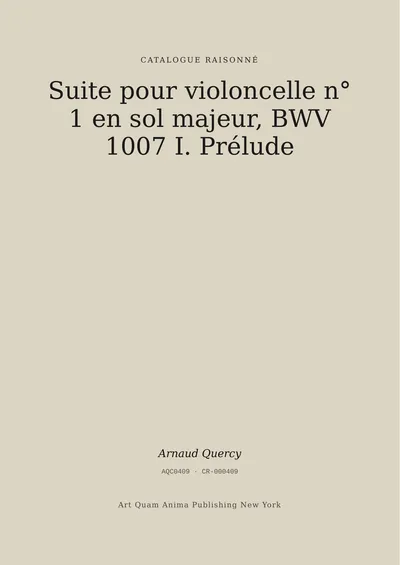 Suite pour violoncelle n° 1 en sol majeur, BWV 1007 I. Prélude