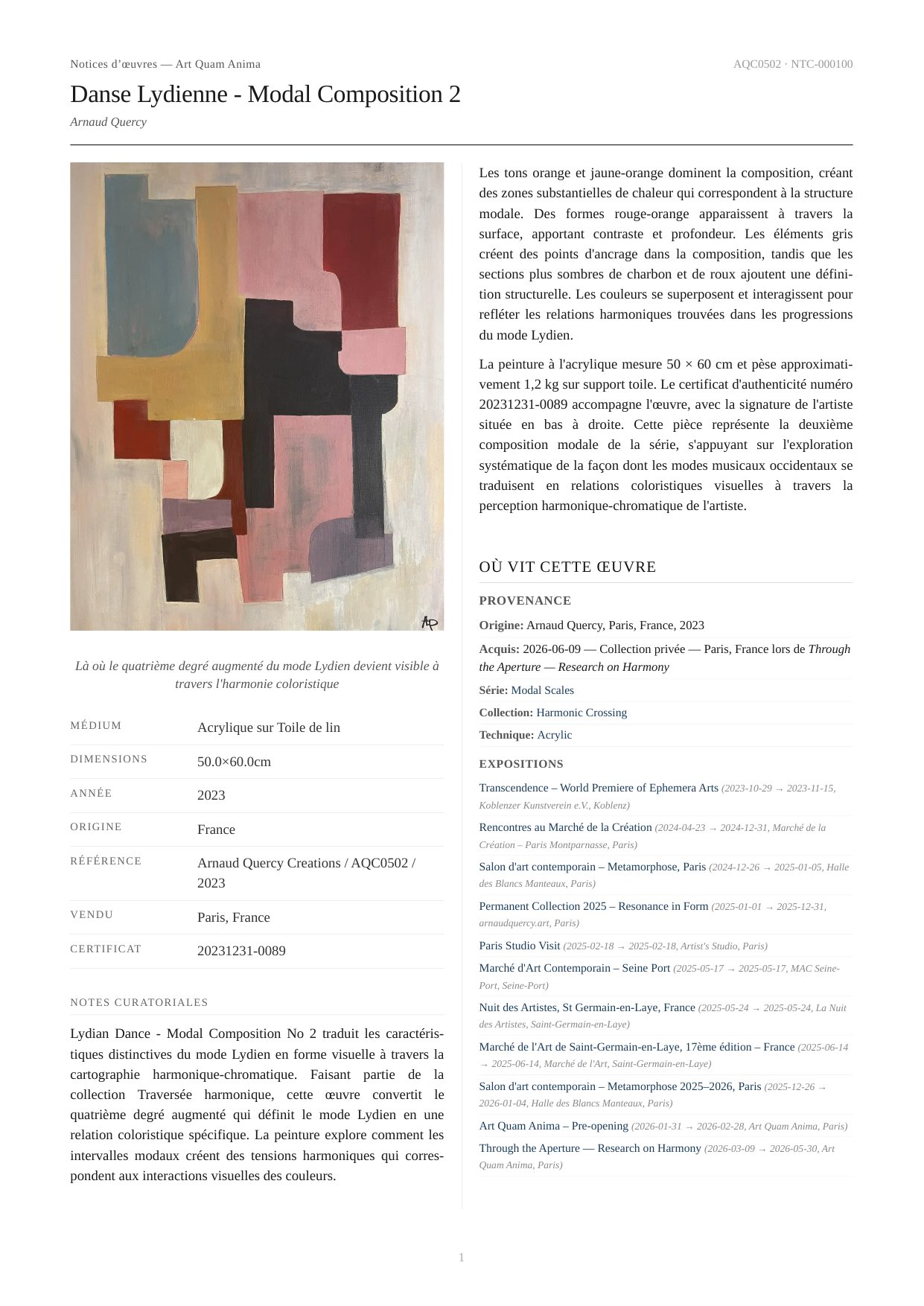 Danse Lydienne - Modal Composition 2