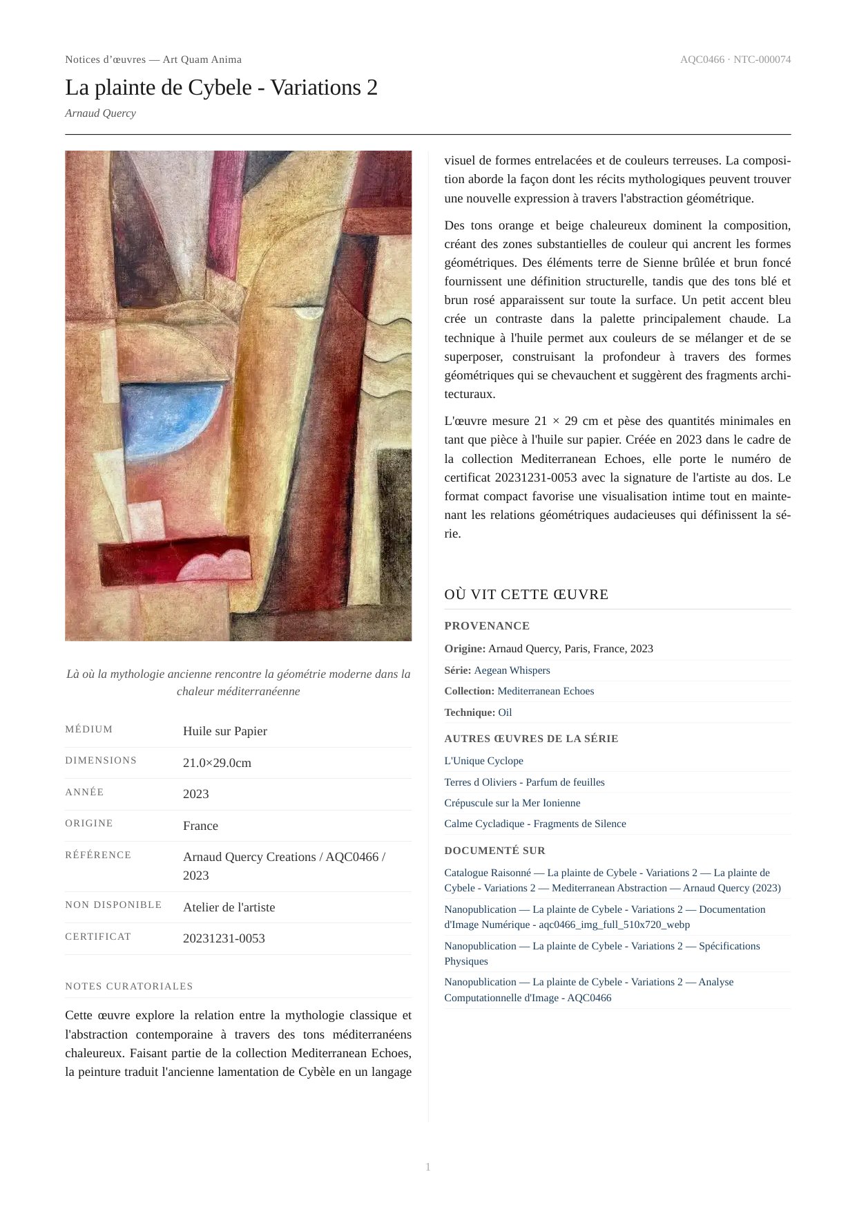 La plainte de Cybele - Variations 2