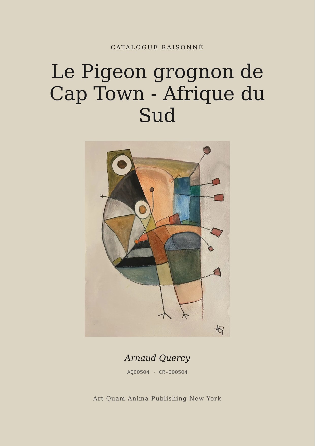 Le Pigeon grognon de Cap Town - Afrique du Sud