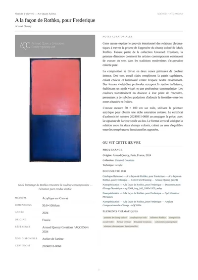A la façon de Rothko, pour Frederique