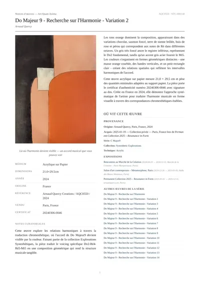 Do Majeur 9 - Recherche sur l'Harmonie - Variation 2