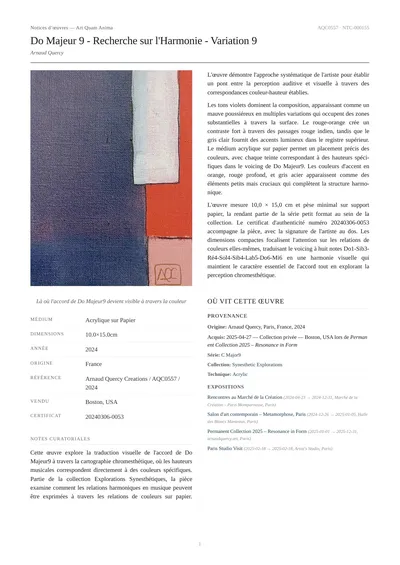Do Majeur 9 - Recherche sur l'Harmonie - Variation 9