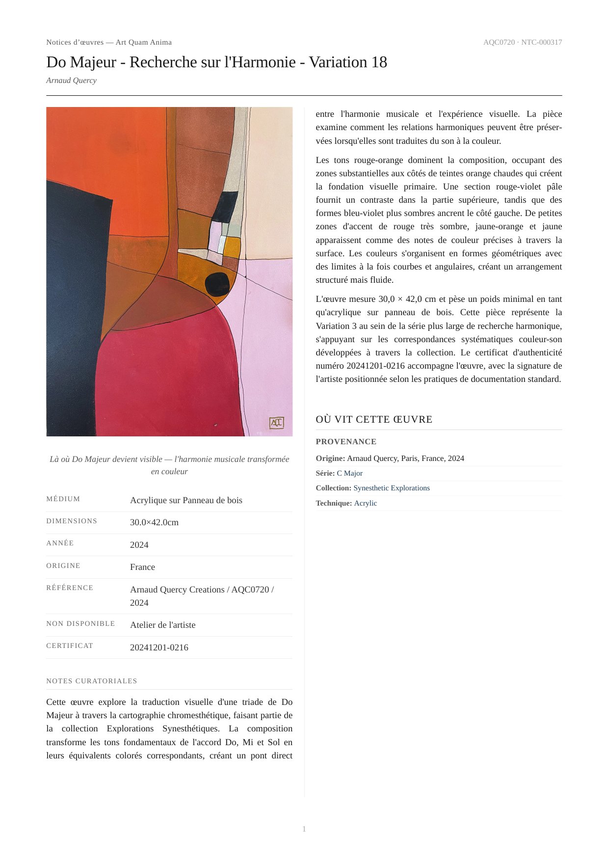 Do Majeur - Recherche sur l'Harmonie - Variation 18