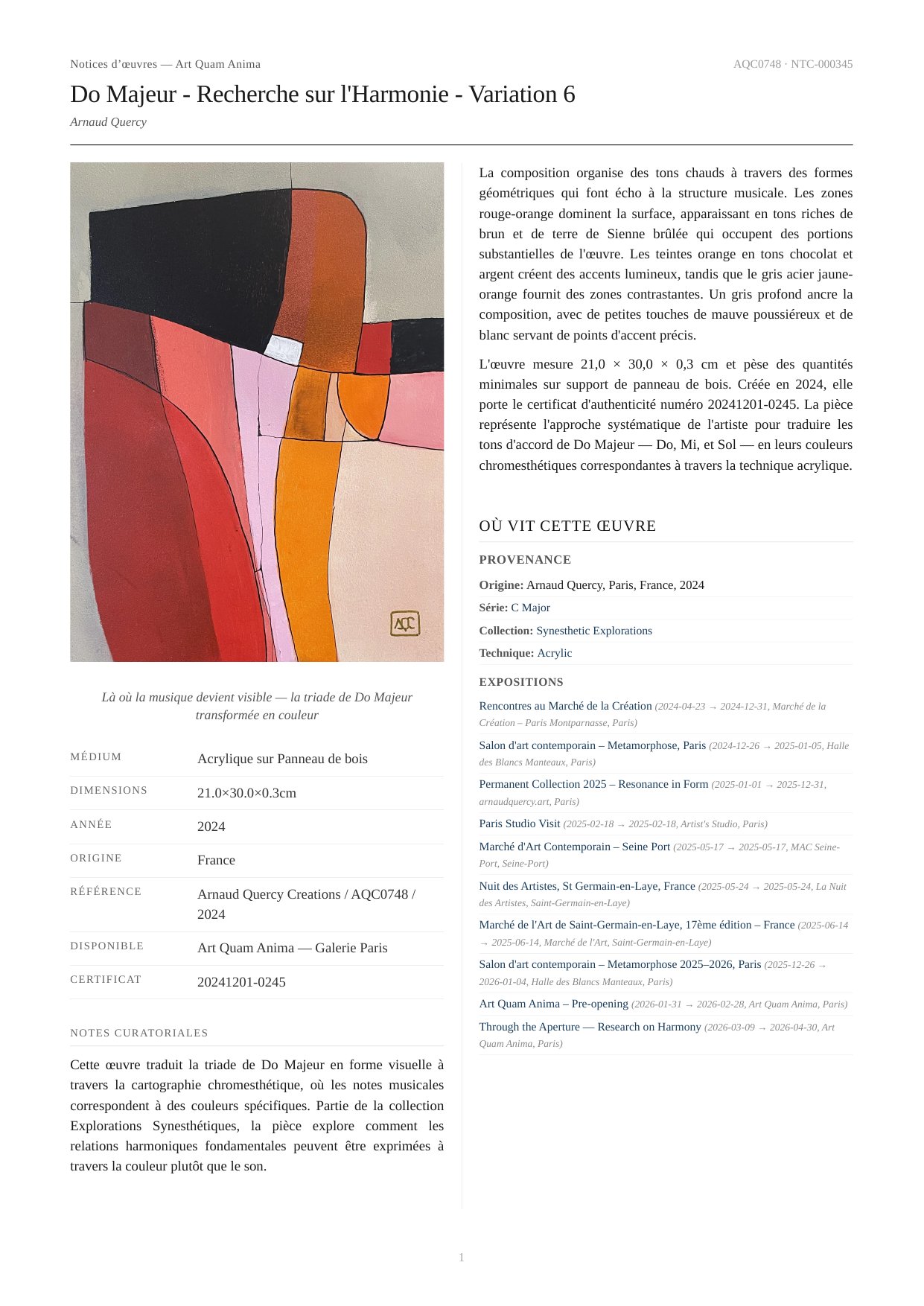 Do Majeur - Recherche sur l'Harmonie - Variation 6