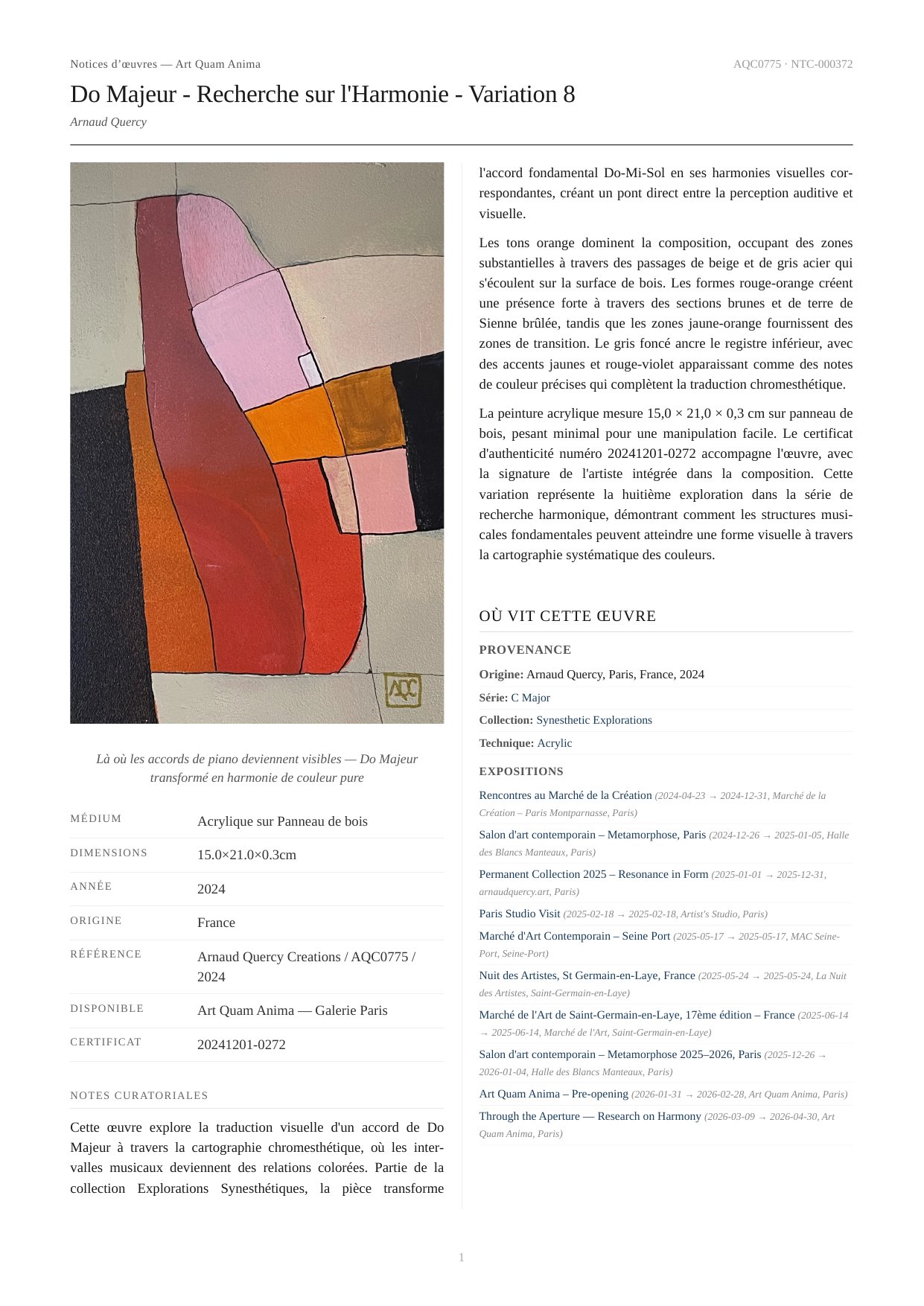 Do Majeur - Recherche sur l'Harmonie - Variation 8