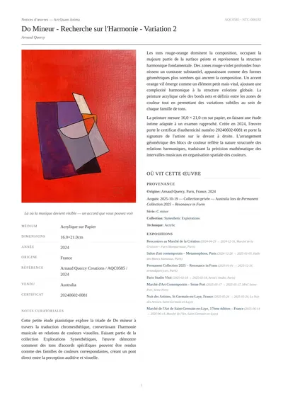 Do Mineur - Recherche sur l'Harmonie - Variation 2