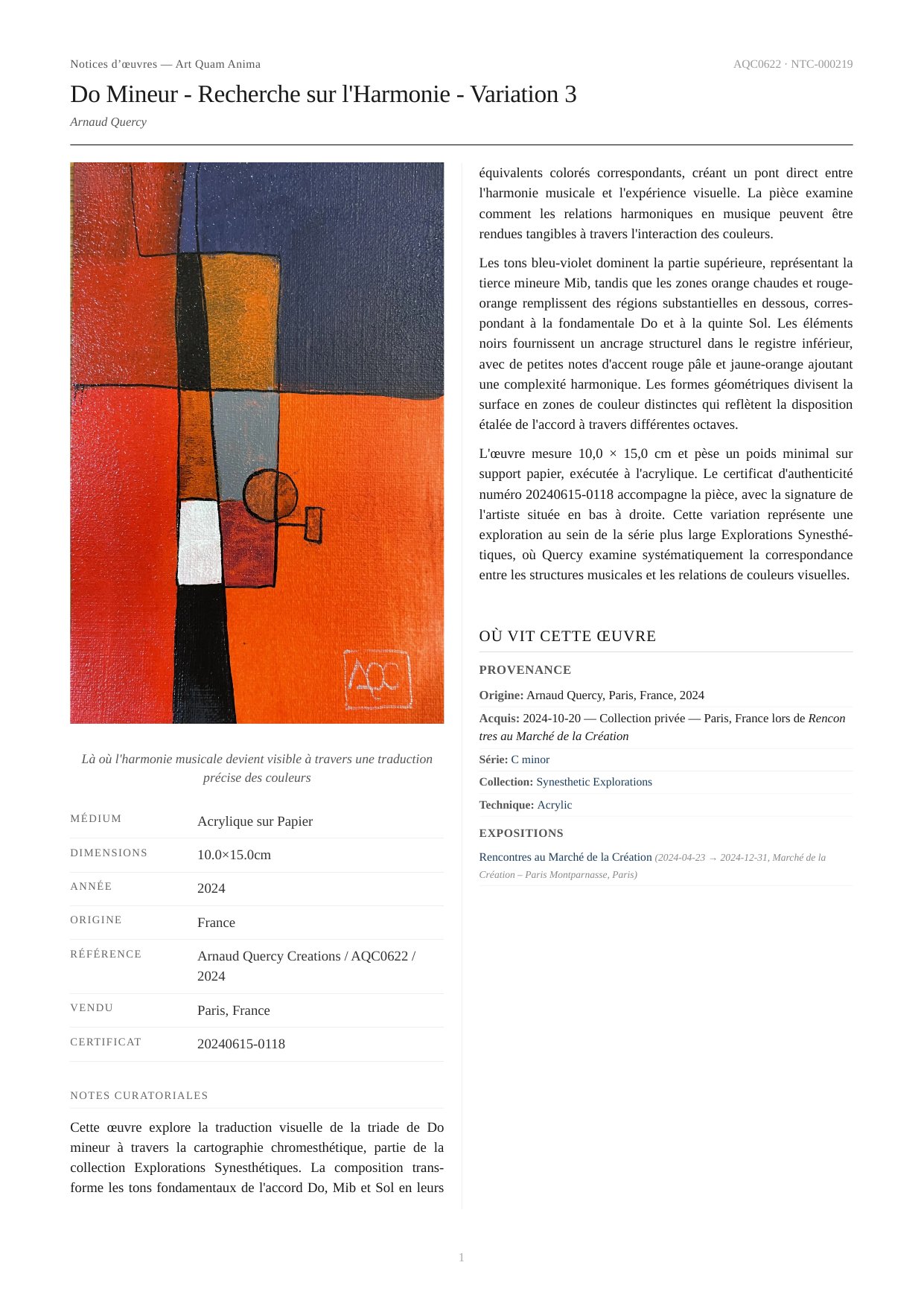 Do Mineur - Recherche sur l'Harmonie - Variation 3