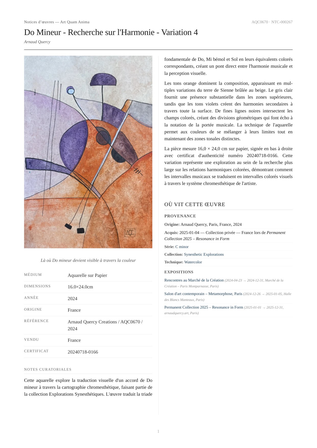 Do Mineur - Recherche sur l'Harmonie - Variation 4
