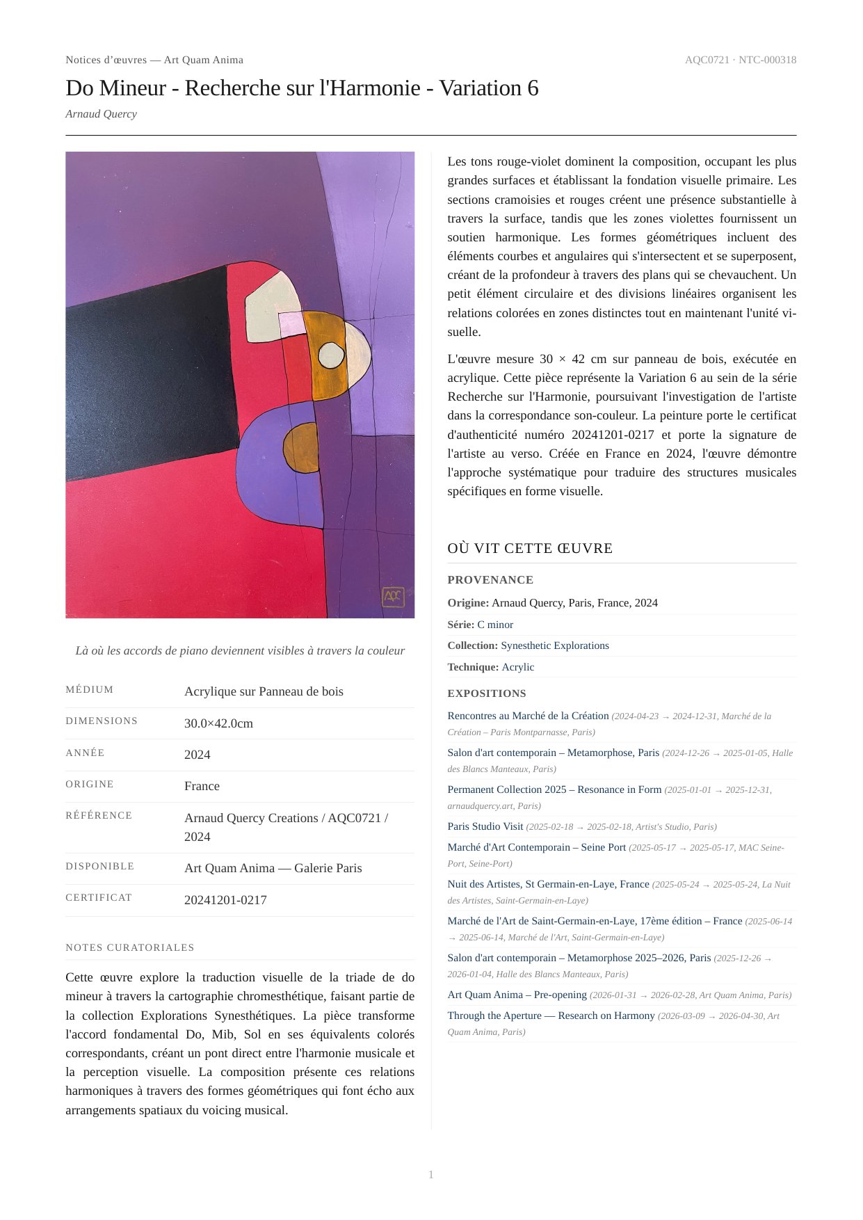 Do Mineur - Recherche sur l'Harmonie - Variation 6