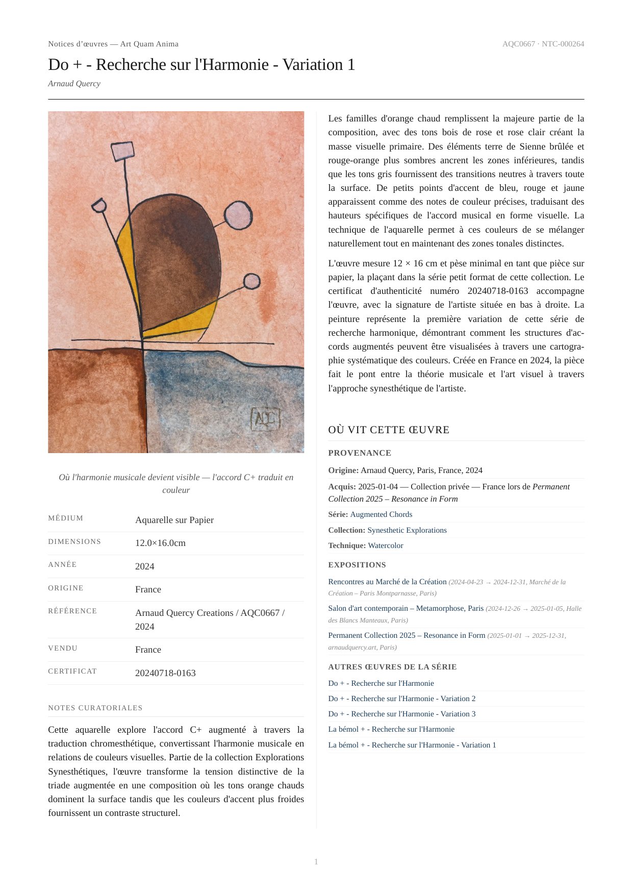 Do + - Recherche sur l'Harmonie - Variation 1