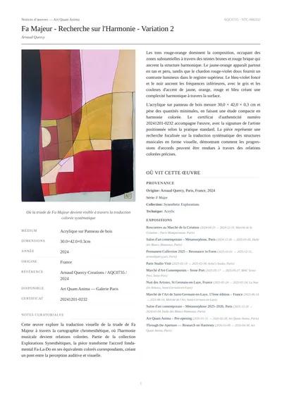 Fa Majeur - Recherche sur l'Harmonie - Variation 2